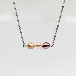Three-Pearl Pendant Necklace